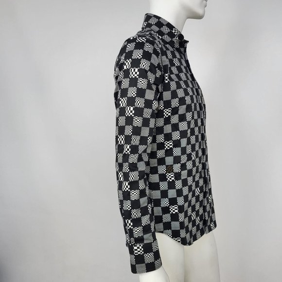 Louis Vuitton Men's Classic Black & White Damier Shirt - Picture 2 of 15